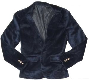 Kids Costumes to Hire - Dark Blue Velvet Blazer - SUPER SMALL